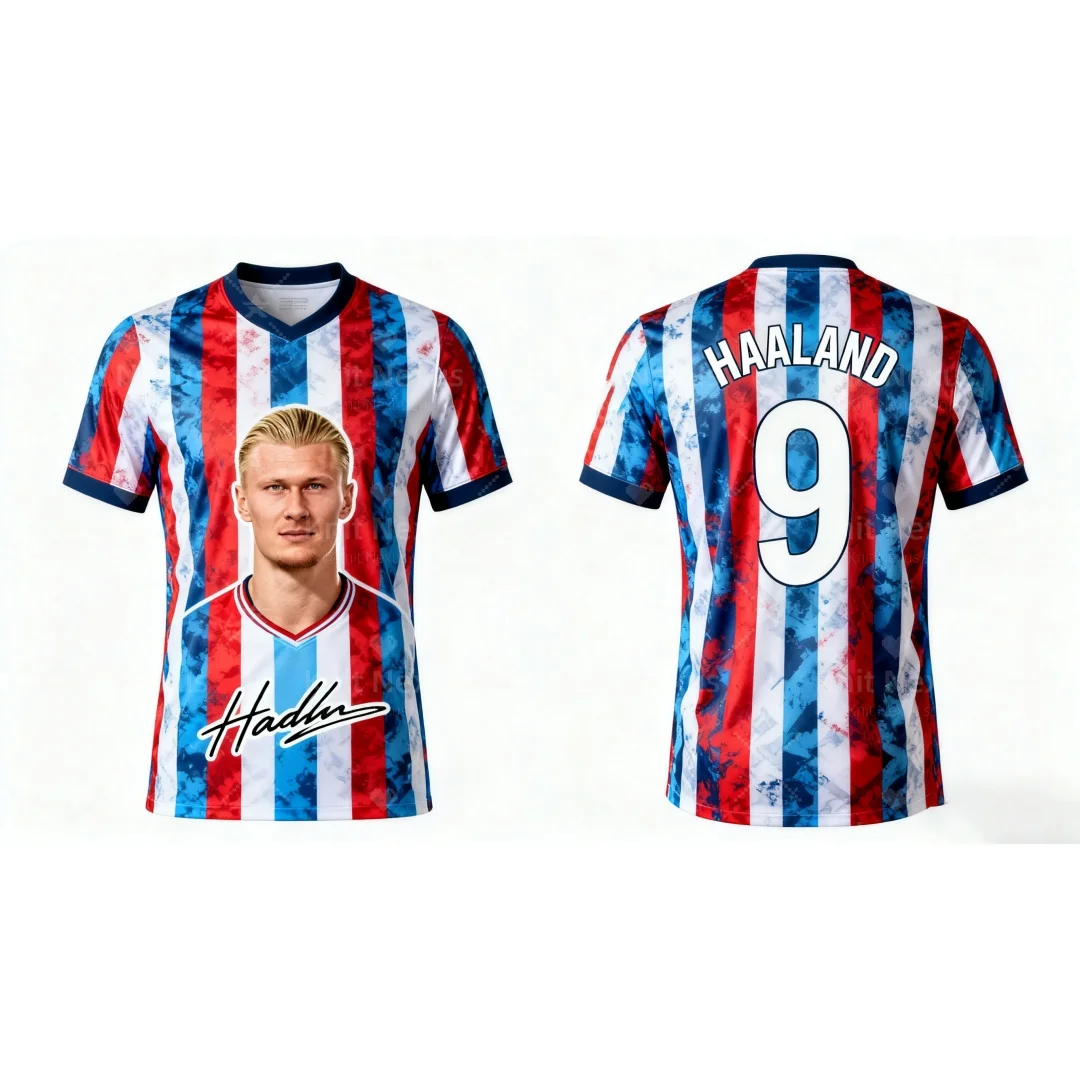

Haaland's No. 9 football jersey England jersey Autumn Sports Dry Quickly Men's T-Shirt Children's Clothing Tee Y2k Woman