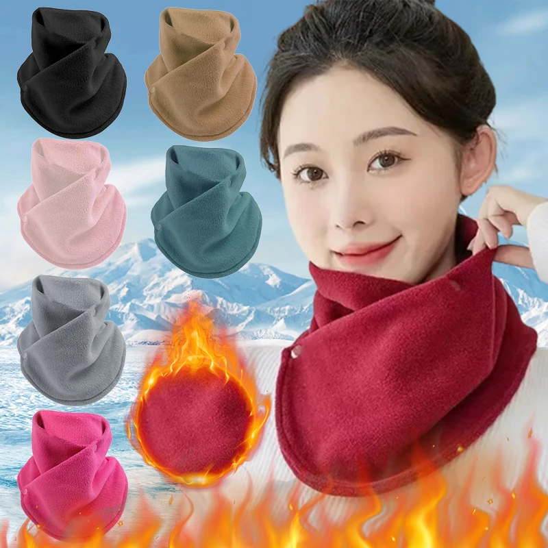 Winter Fleece Neck Scarf Thickened Warmth Autumn Neck Sleeve Scarf for Women's Scarves Plush Double Layer Neckerchief Scarf Ring