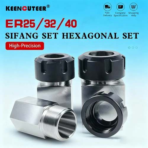 Imagen 1 del producto Bloque de mandril hexagonal cuadrado ER, soporte de sujeción de mandril de bloque ER/25/32/40 para máquina de grabado de torno CNC