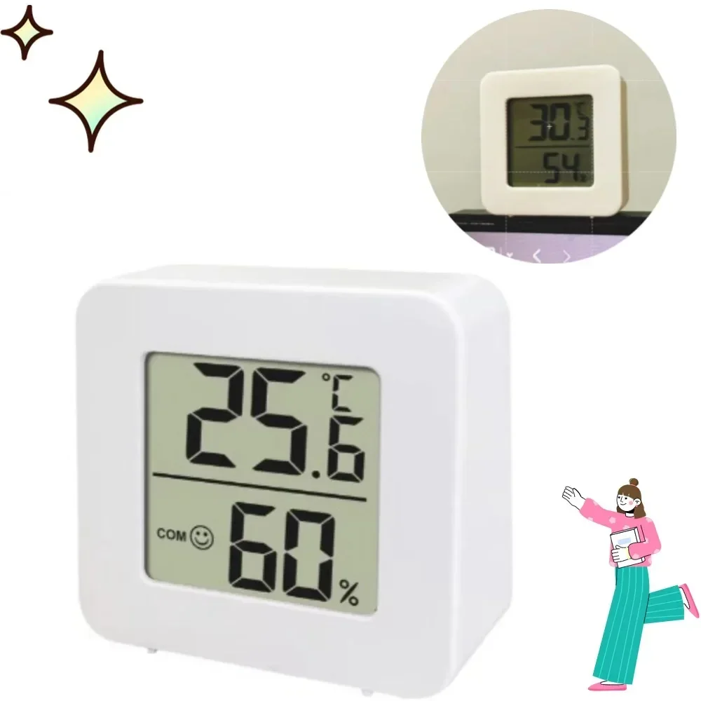 LCD Digital Thermometer Hygrometer Humidity Meter Indoor Humidity Gauge Room Temperature Sensor Weather Station For Room/Home