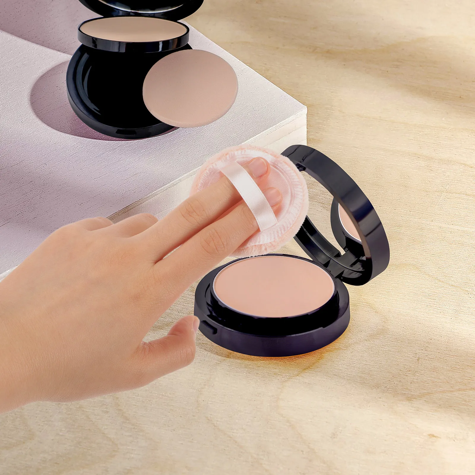 

10pcs Cotton Loose Powder Puff Round Compact Foundation Applicator Portable Female Face Makeup Tool Gentle Soft