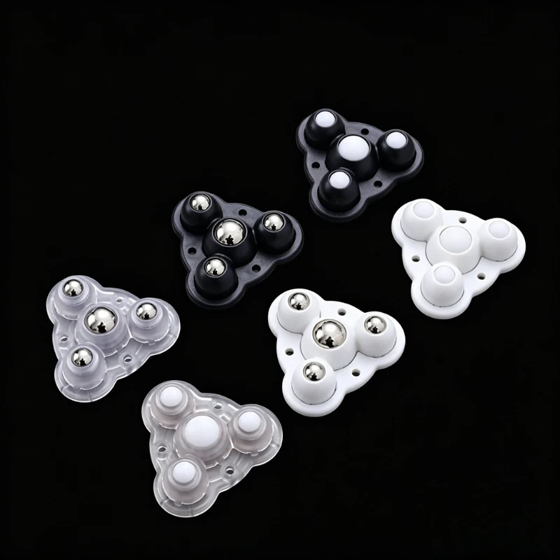 4PCS Universal Wheel 360°Rotation Pulley Self Adhesive Caster Stainless Steel Mini Swivel Wheels for Furniture Cabinet Trash Can