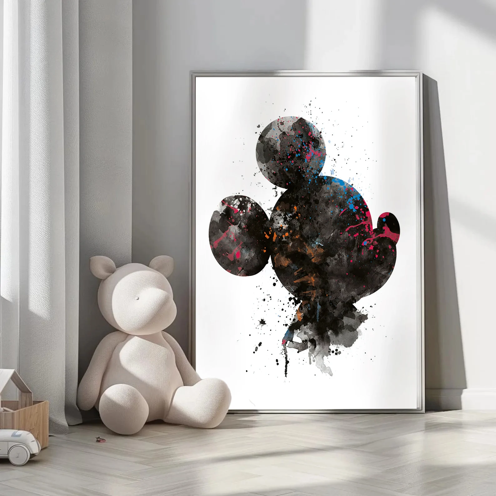 

Mickey Mouse Art Print Mickey Head Watercolor Canvas Poster Birthday Gift Disney Wall Art Mickey Mouse Lover Gift Home Decor