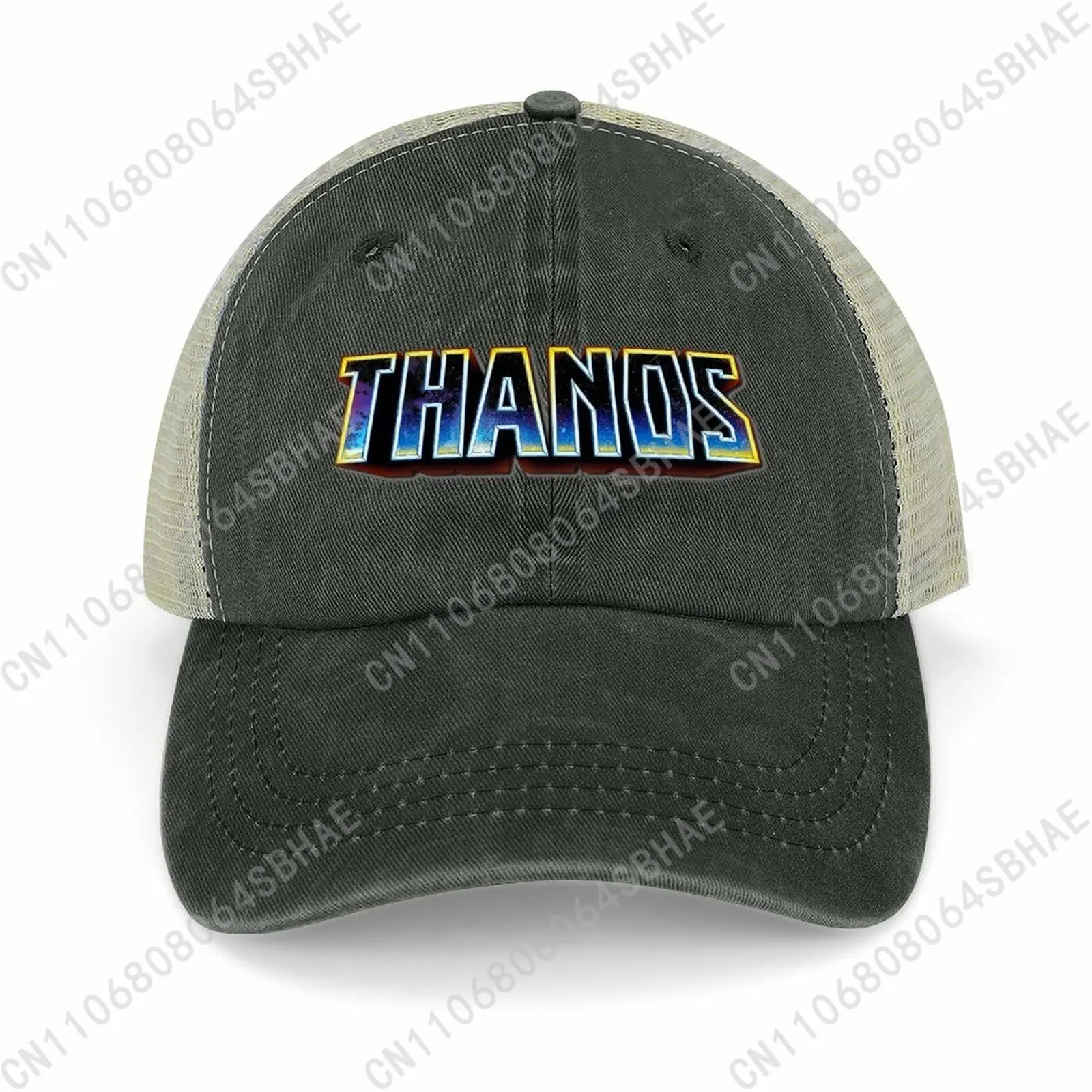 

Marvel Thanos Mesh Cowboy Hat Hollow Ventilated Summer Cap Men Women Outdoor Sun Hat Adjustable Strap Custom Cosplay