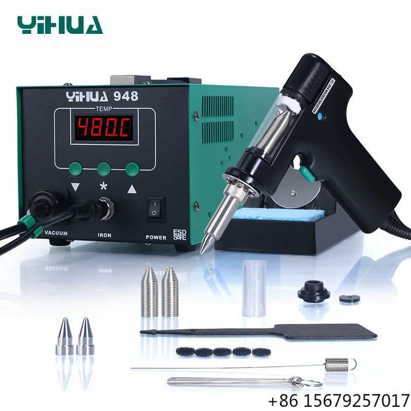YIHUA 948 Basic Version ESD Safe Solder Welding Tools Repair Desoldering Gun Suck Tin  Vacuum Desoldering Iron Soldering Station