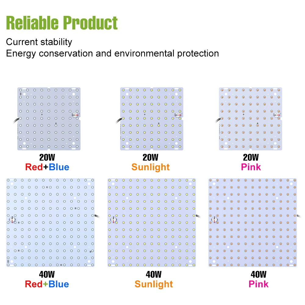 40W 20W LED Grow Light Full Spectrum Quantum Board Plant Lamp Flower Vegetable Cultivation Hydroponics Growing Lights AC100-277V