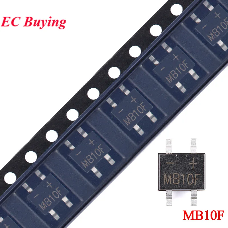 5Pcs-100Pcs MB10F MB10 1000V 800mA 0.8A Universal Diode Bridge Stack Rectifier SMD IC