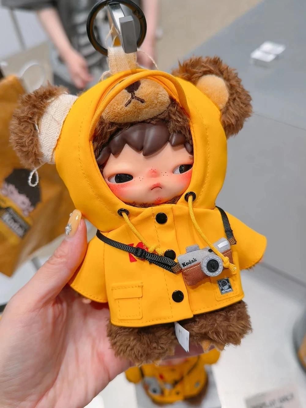 Pop Mart Hirono Kodak Plush Bear Pendant Soft Stuffed Bag Charm