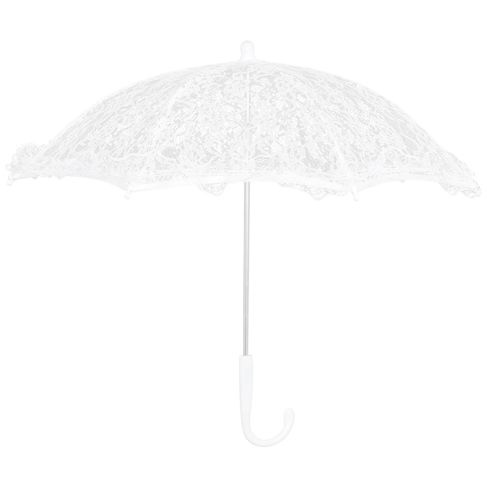 

Flower Shaped Lace Umbrella Elegant Parasol for Wedding Decoration Bridal Veil Prop Stage Performance Gift Idea