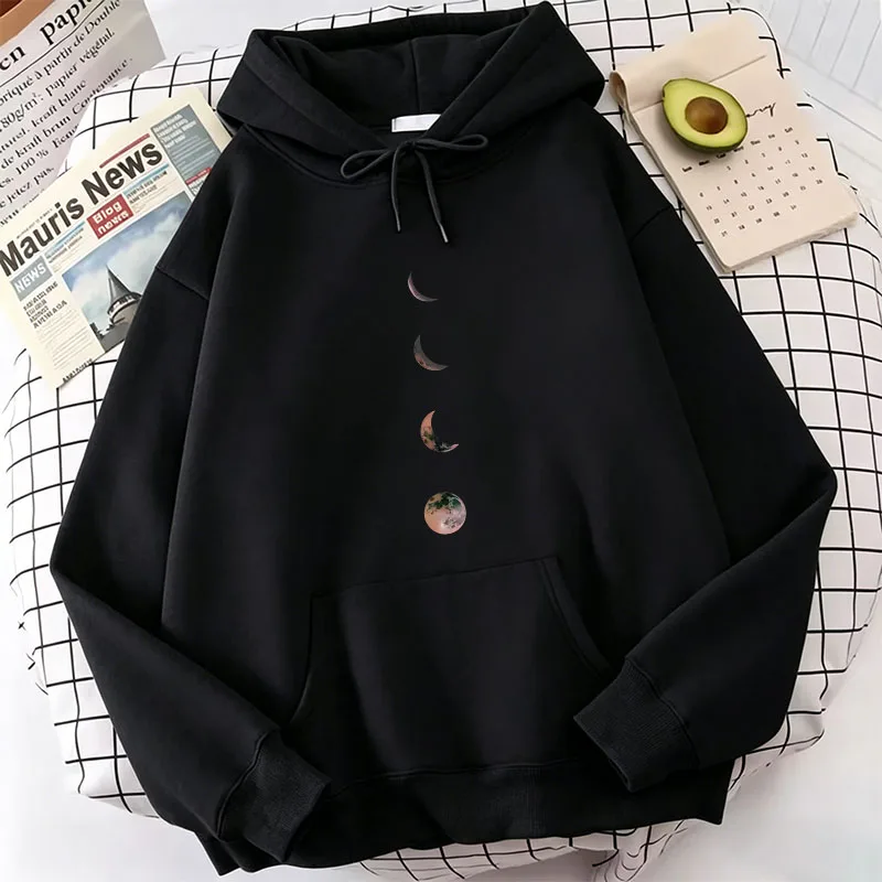 

Harajuku Fashion Men Women Moon Print Hoodies Spring Autumn Winter Casual Hoodies Sweatshirts Tops Hoodie Sweatshirt