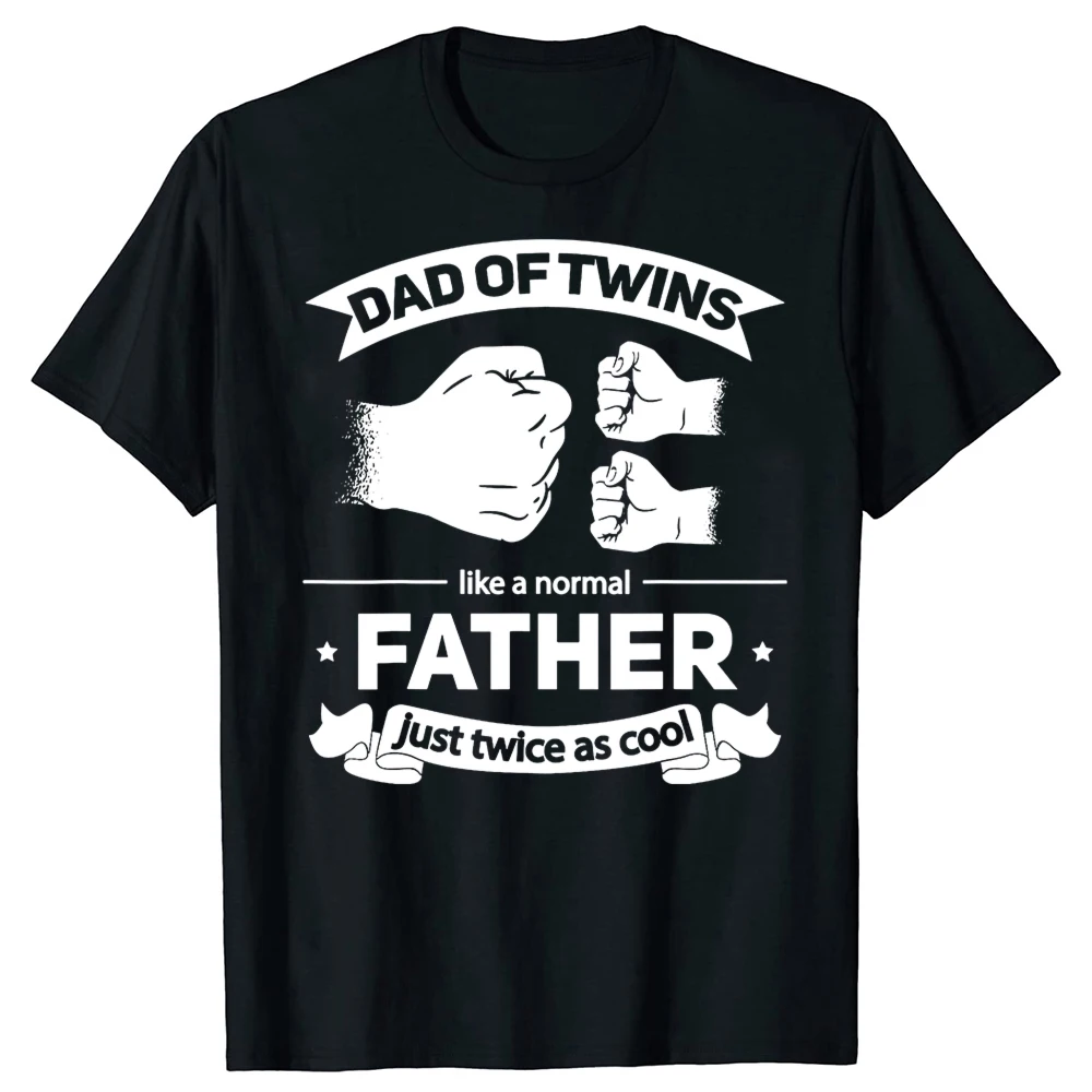 Novelty Awesome Dad of Twins 2024 Papa Twice Father's Day T Shirts Graphic Cotton Streetwear Short Sleeve Birthday Gifts T-shirt