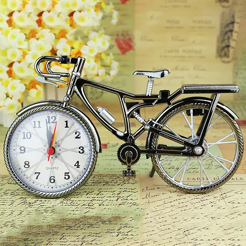 حديقة المنزل جديد خمر الأرقام العربية دراجة شكل الإبداعية الجدول ساعة تنبيه ديكور المنزل غرفة سطح المكتب الديكور الحرف #3