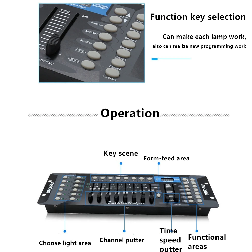 192 DMX Controller 512 Disco DJ DMX Konsole Bühne Licht Controller Für DMX Licht DJ Party Licht Strahl Waschen Beleuchtung