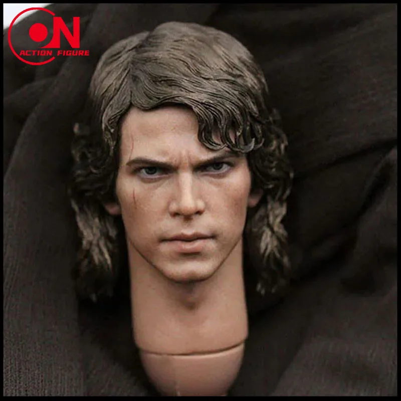 In Stock 1/6 Hayden Christensen Head Sculpt with Neck PVC Anakin Male Soldier Head Carving Fit 12'' Action Figure Body Dolls