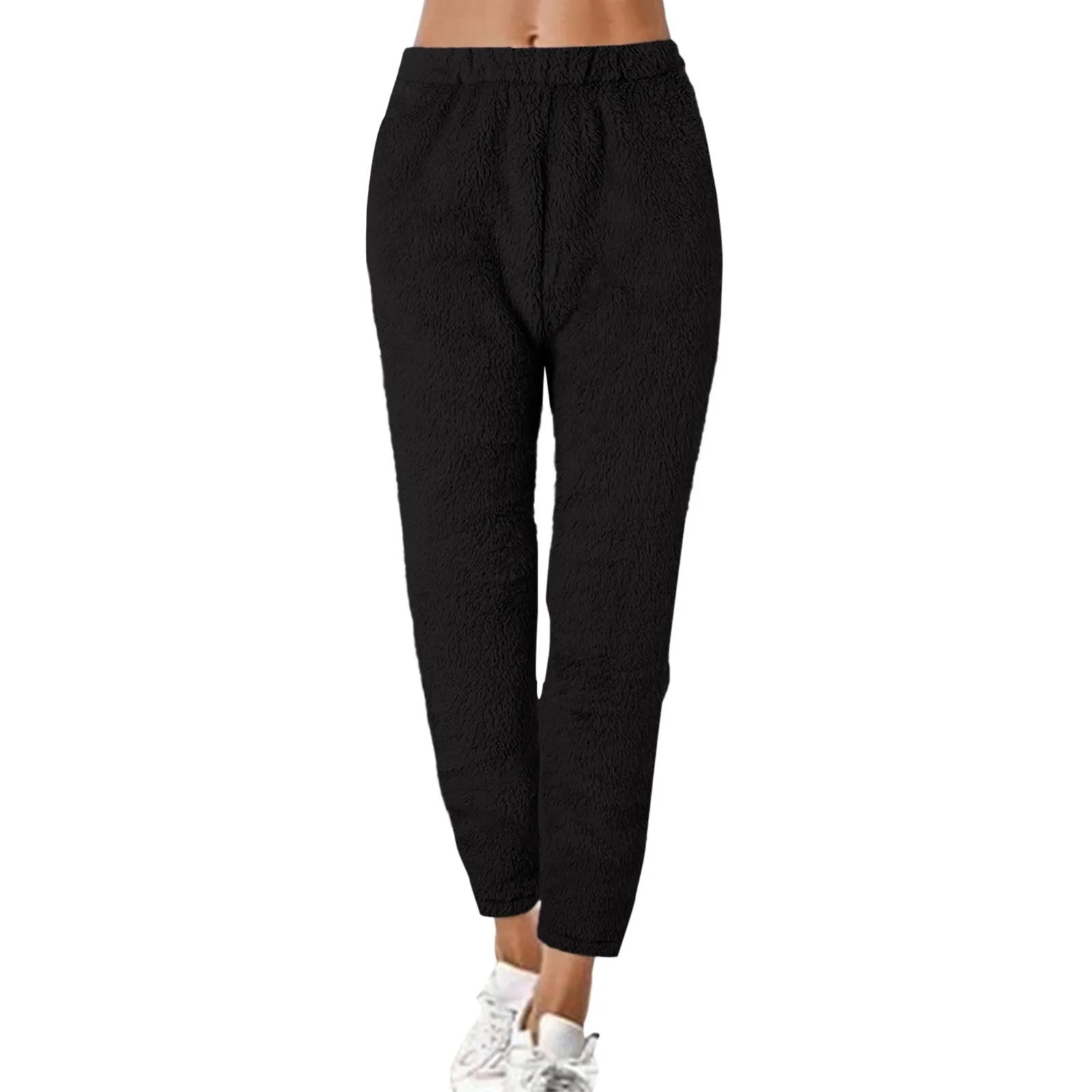 Women's Thickened Thermal Pants High Waist Solid Color Fleece Legging Pants Elastic Thermal Fleece Underwear Bottoms For Women