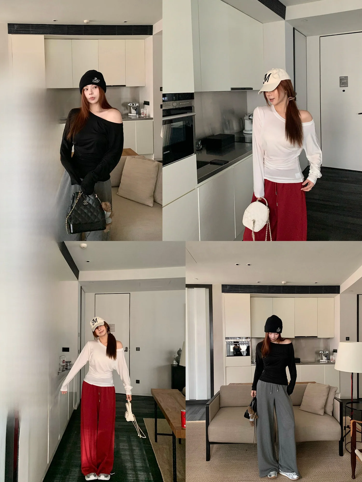 

Женская футболка с асимметричным вырезом на плече, длинным рукавом, в американском стиле, больших размеров, повседневная одежда