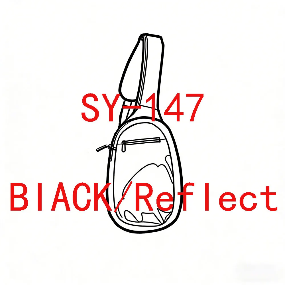 

SY-147 Черная сумка через плечо со светоотражающим принтом — модный повседневный сверхлегкий повседневный аксессуар