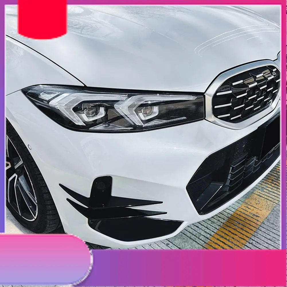 

Car Gloss Black Front Bumper Side Canards Splitter Spoiler Fog Lamp Air Vent Trim For BMW G20 G21 LCI M Sport 2023+ Accessories-
