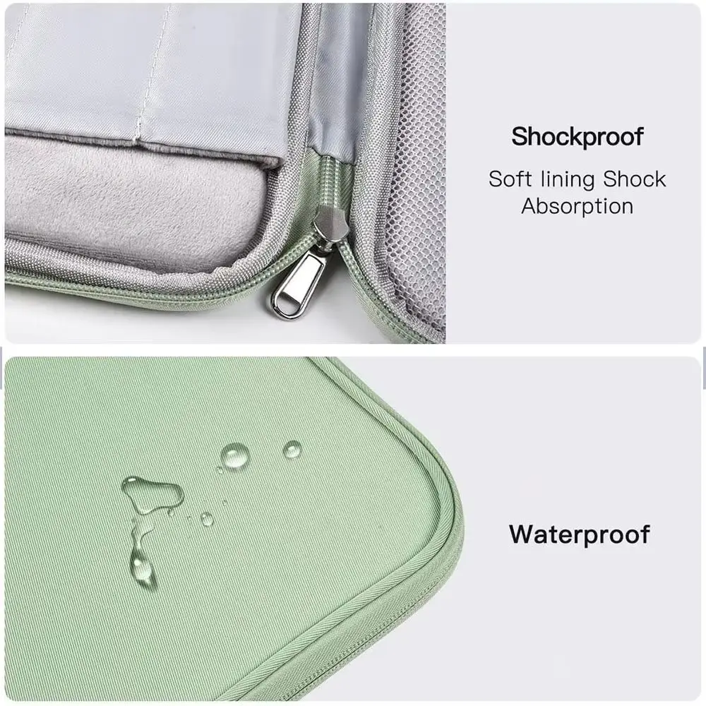 

With Handle Portable Laptop Bags Waterproof Ultra Thin Laptop Case Multi-Layer Dual Zipper Computer Notebook Sleeve Office Use