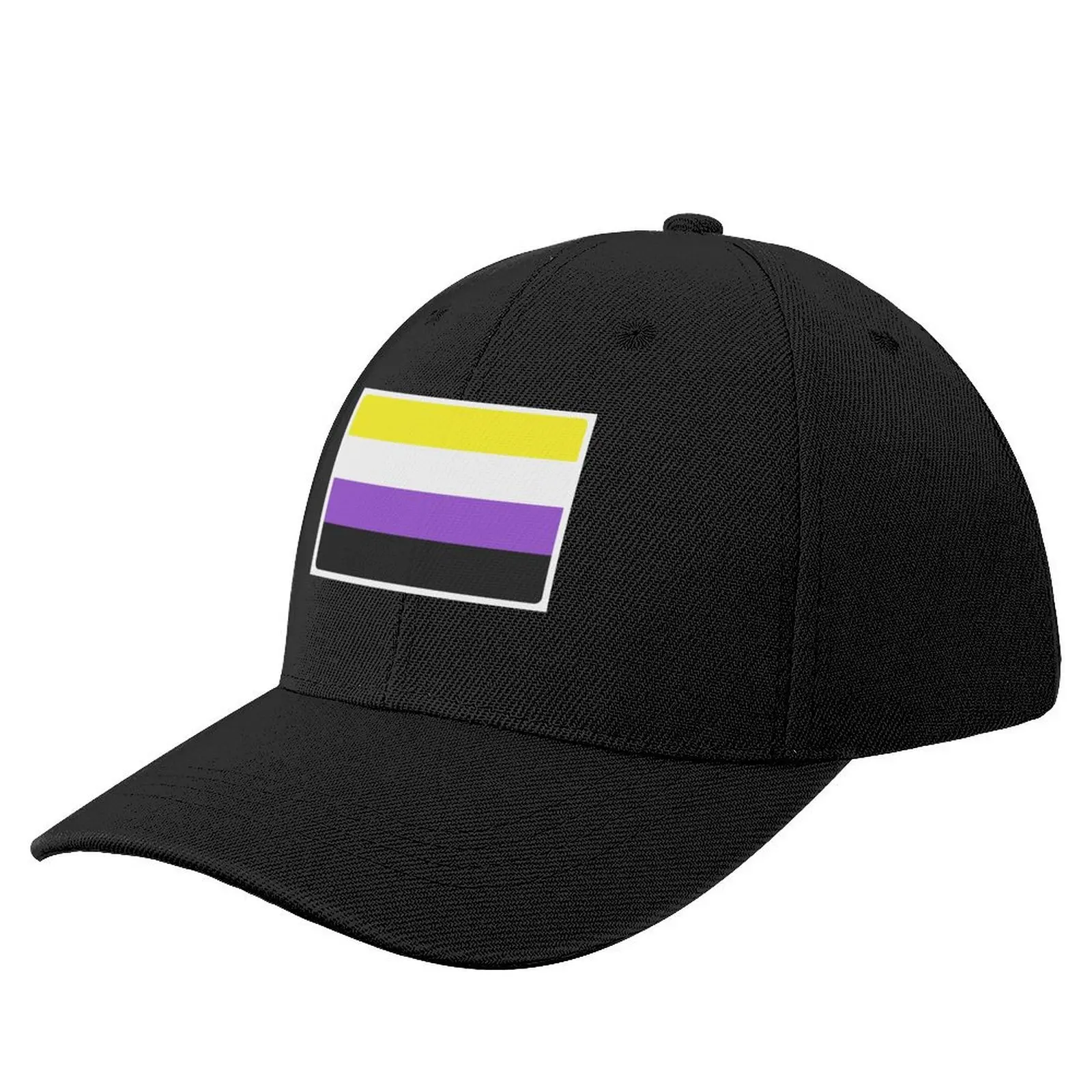 Non-Binary Flag Baseball Cap black Anime Designer Hat Sun Cap Female Men's