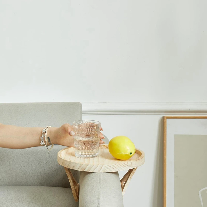 

Цельный деревянный зажим для дивана на боковом столике, круглый складной для широких диванов, подлокотник, стол для еды/тренажеров/заспособлений/дистанционного управления/контроля