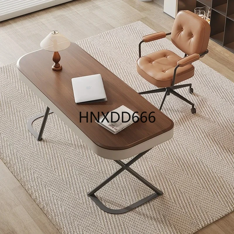 

new retro style black walnut leather solid wood computer desk medieval desk