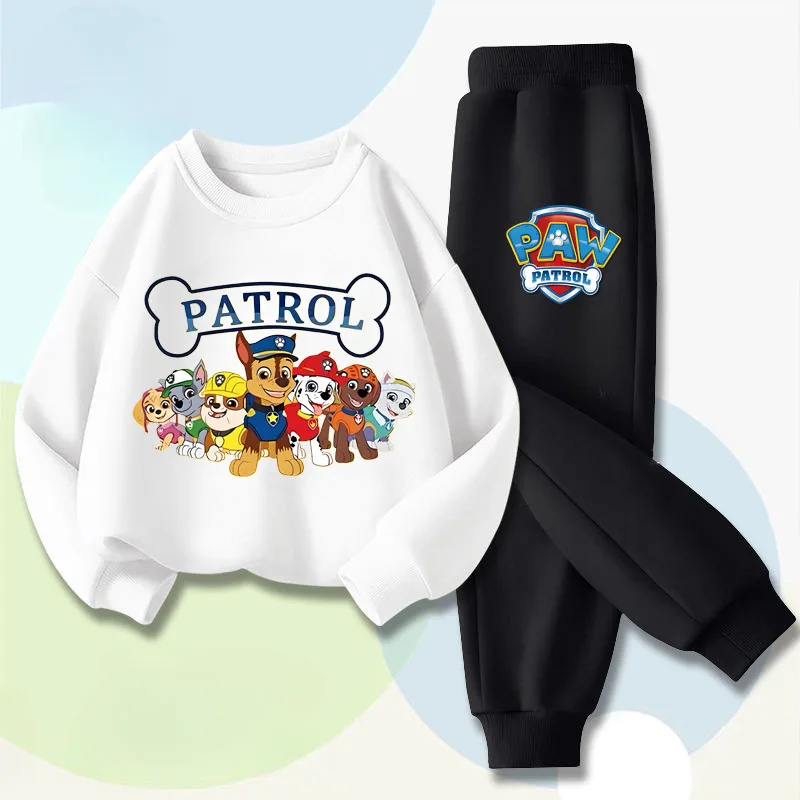 PAW Patrol jongens trui met lange mouwen, lange broek, tweedelige set, lente nieuwe kinderhoodies, casual sweatsuit voor kinderen