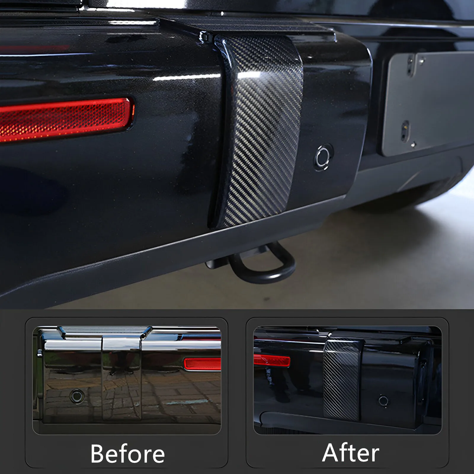 Carbon Fiber Rear Bumper Cover Plate For Mercedes‑Benz G Class G350 G400 G500 G550 G63 W464 2019‑2024 Exterior Decor Trim Cover