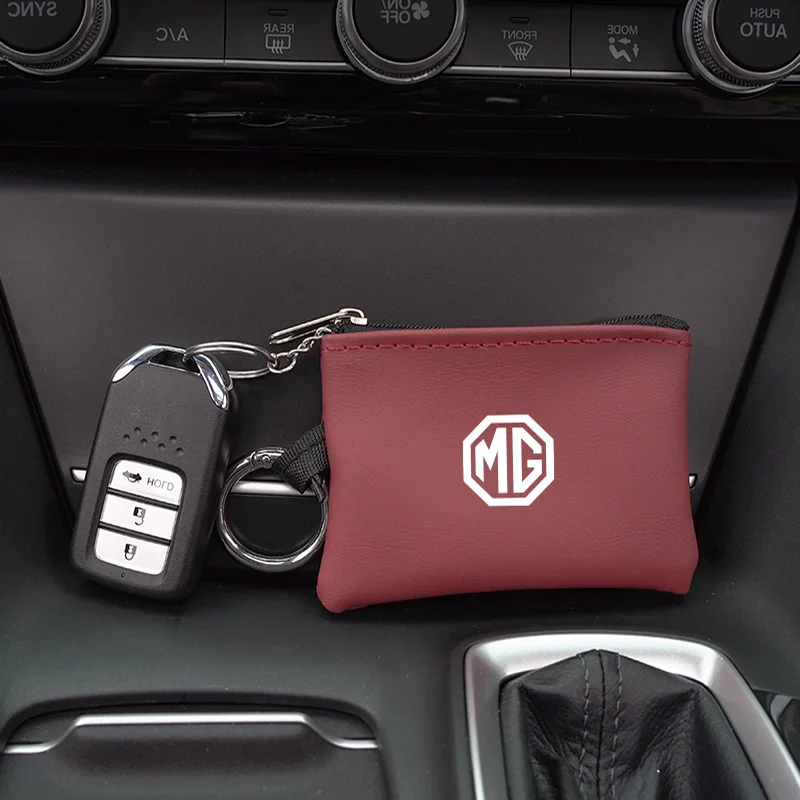 موريس المرآب حقيبة مفاتيح السيارة قلادة المفاتيح الجلود حامل بطاقة صغيرة محفظة نسائية للعملات المعدنية ل MG Rx5 HS ZST ZS MG3 MG5 MG6 MG7 هيكتور EHS