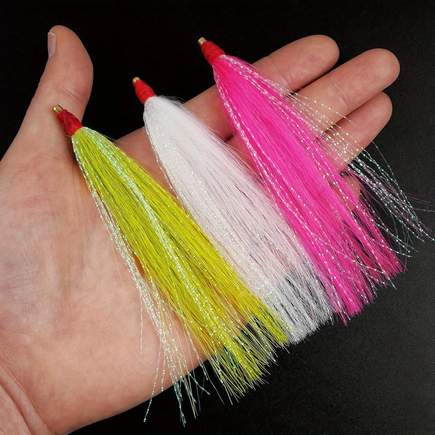 Kit de 12 Faldas de Lana con Tubo de Cobre para Señuelos de Pesca de Flounder
