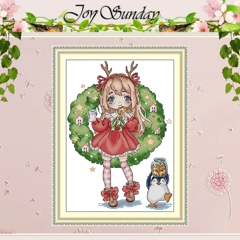 

Doll's Cookies Patterns Counted Cross Stitch Set DIY 11CT 14CT 16CT HD Stamped DMC Cross-stitch Kit Embroidery Needlework