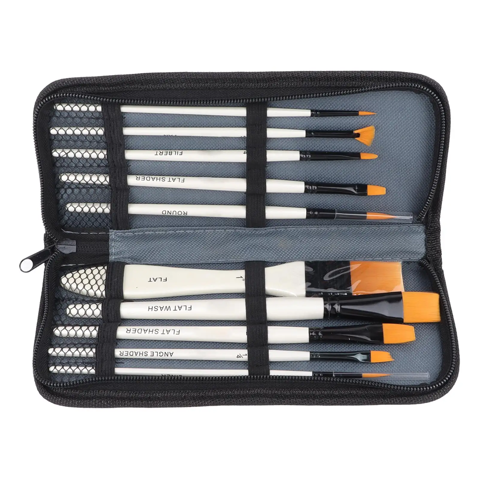 Ensemble de pinceaux de peinture à l'huile en Nylon multi-usages, manche en bois, épaisseur uniforme pour les projets artistiques, fournitures de peinture