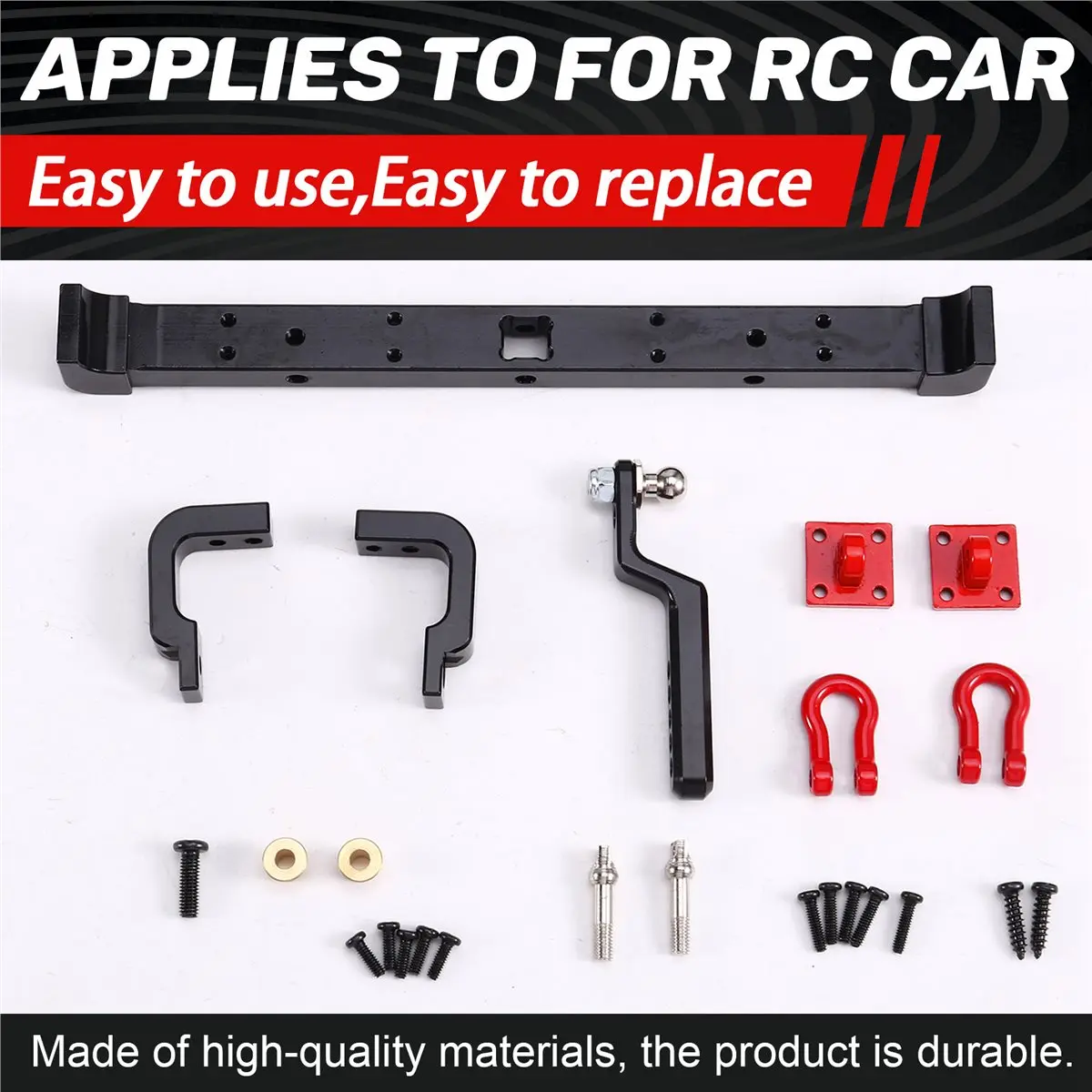 

Metal Upgraded Rear Bumper Trailer Hook for MN Model 1/12 MN82 LC79 RC Car Parts Black