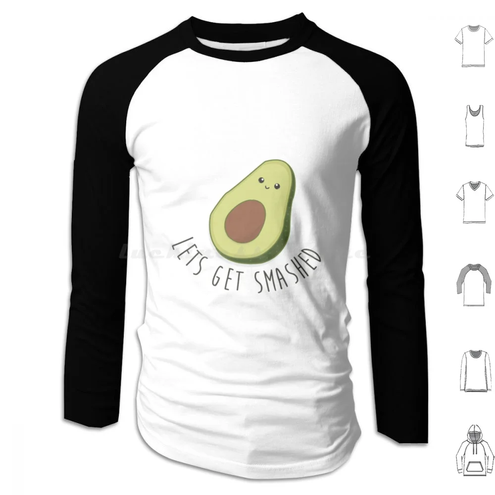 Lets Get Smashed Avocado Fitted Scoop Hoodies Long Sleeve Lets Get Smashed Avocado Fitted Scoop