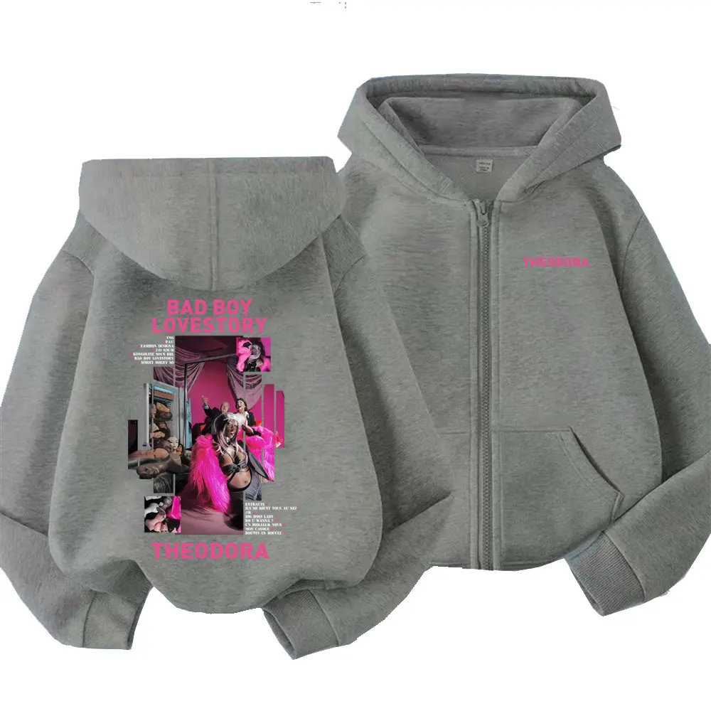 مغني الراب ثيودورا ميجا Bbl باد بوي Lovestory قلنسوة بسحاب الرجال النساء موضة الهيب هوب زمم البلوز الرجال خمر زمم سترة