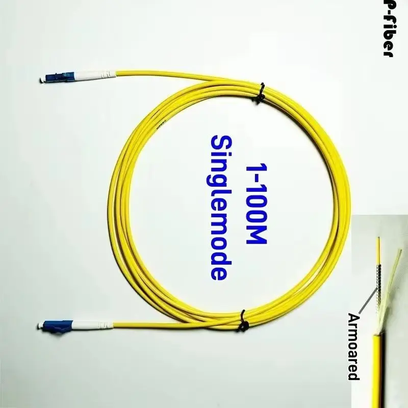 

Armored fiber optic jumper singlemode 50m 100m optical patchcord G657A single-core can be customized 1m 3m 5m 10m 20m 30m 60m70m