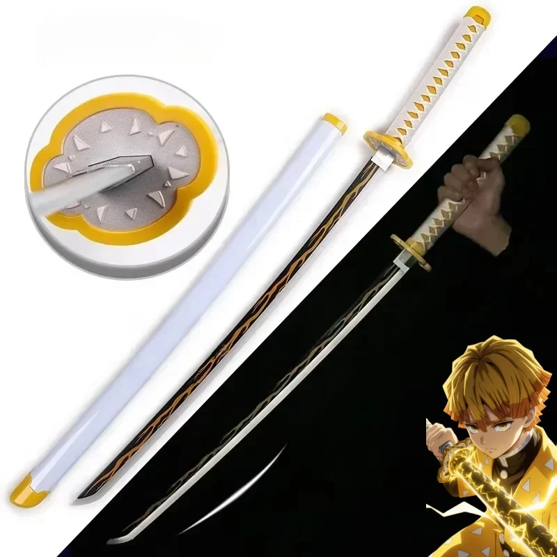 104 cm Heldere Katana LED Licht Zwaard Kimetsu Geen Yaiba Anime Cosplay Prop Real Size Japanse Katana Samurai Sabel Demon Slayer