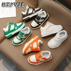 Children's Casual Sports Shoes Autumn New Boys Fashion Contrasting Colors High-Top Board Shoes Anti Slip Sports Basketball Shoes