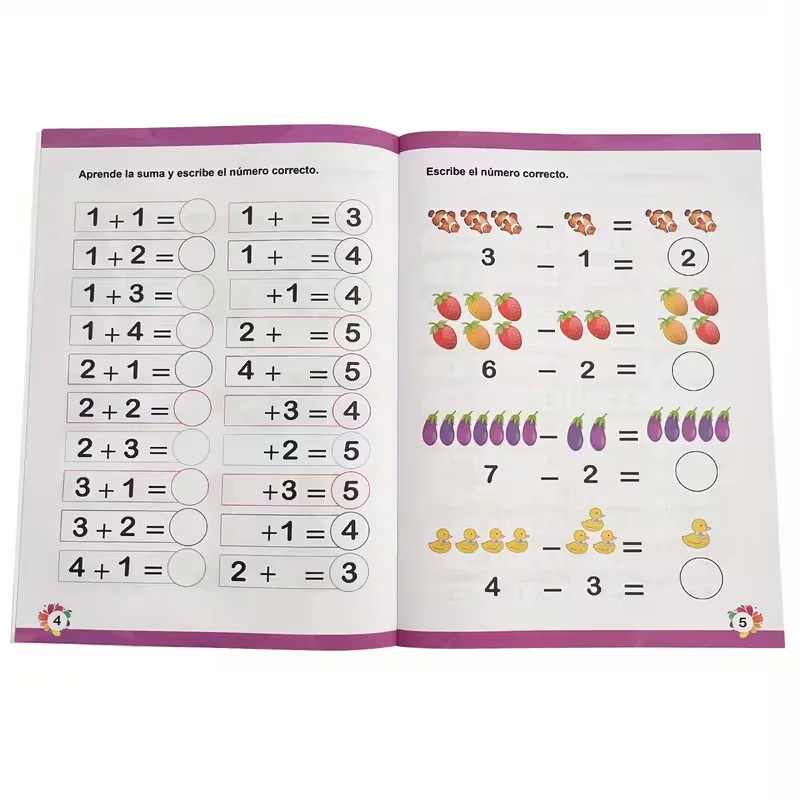 Spanish Children's Math Workbook Learning Matemáticas - Numbers Handwriting & Addition/Subtraction Children's Puzzle Books