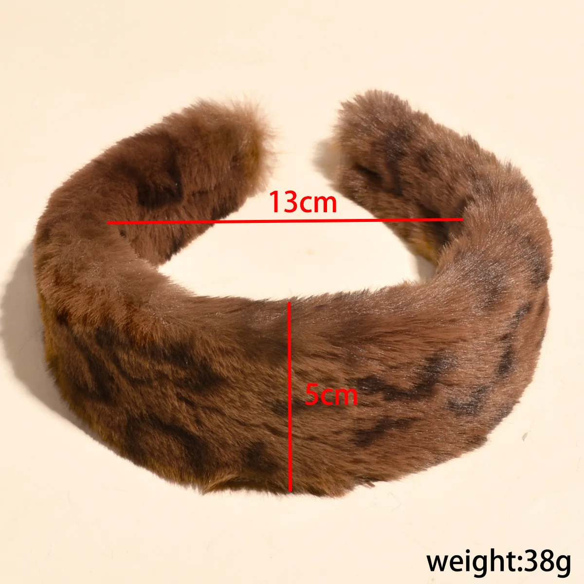 Women Leopard Faux Fur Hairband Soft Plush Hair Accessories Wide Side Adult Girls Headbands Winter Fashion Hair Hoop