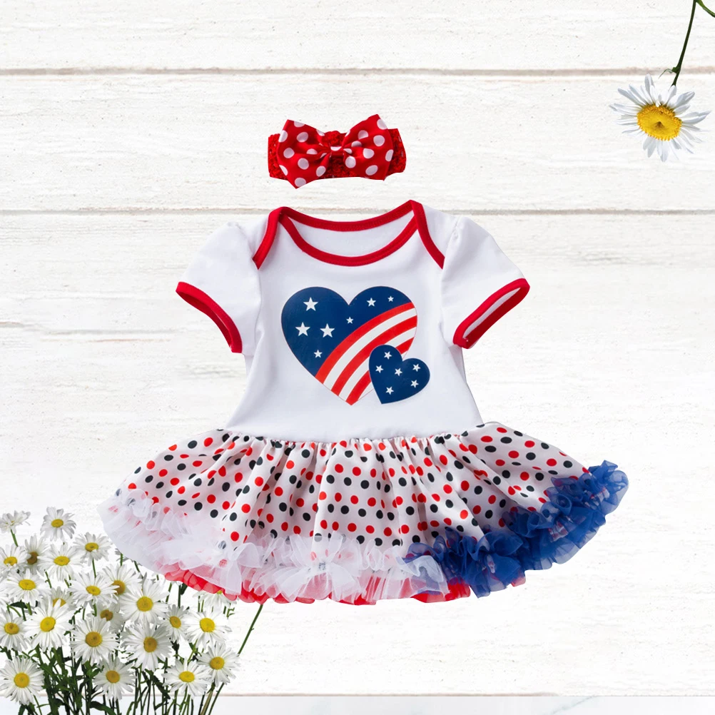 

Girls Dress Costumes Independence Day Baby Tutu Skirt Set Child Princess Dress Gorgeous Clothes Accessories