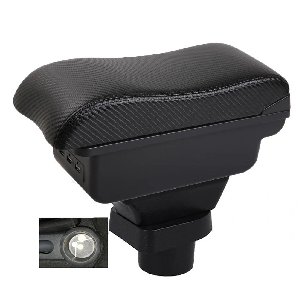 

Mitsubishi colt Armrest box central console storage case driver elbow support carbon fibre