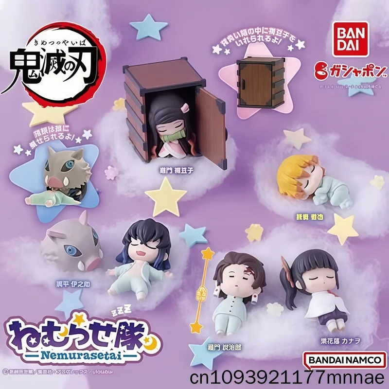 

Genuine Bandai Demon Slayer Gashapon Toys Sleep Squad Vol 1 Hashibira Inosuke Kamado Tanjirou Agatsuma Zenitsu Model Ornament