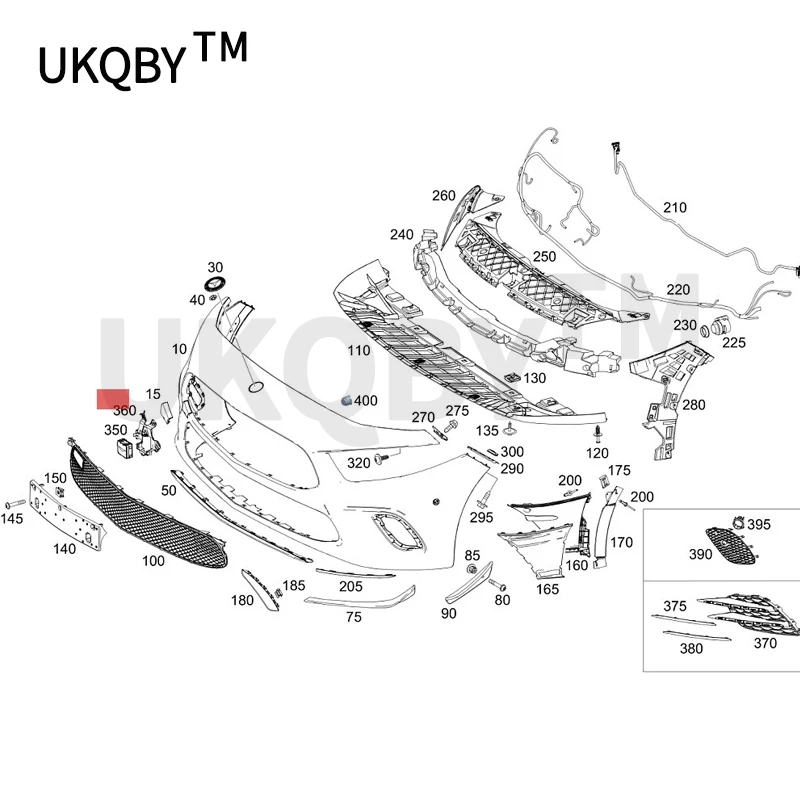 me rc e d e s Be n z w217 s63 am ge43 w222 s500 s63 w257 w253 w238Fixed parts Radar sensor base clip