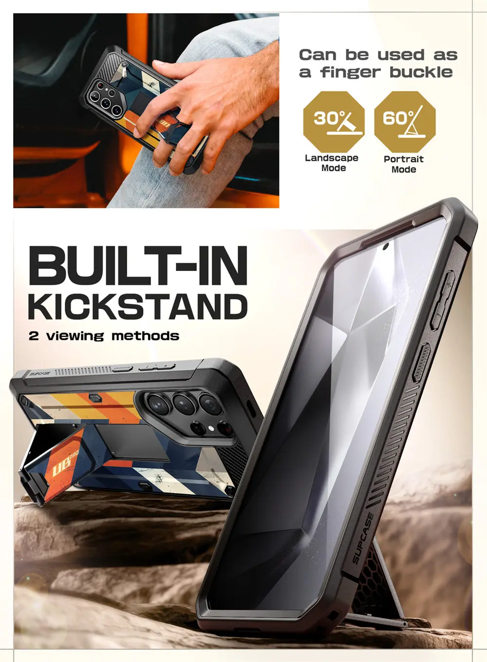 For Samsung Galaxy S24 Ultra Case 2024 SUPCASE UB Pro Full-Body Dual Layer Rugged Belt-Clip Case with Built-in Screen Protector