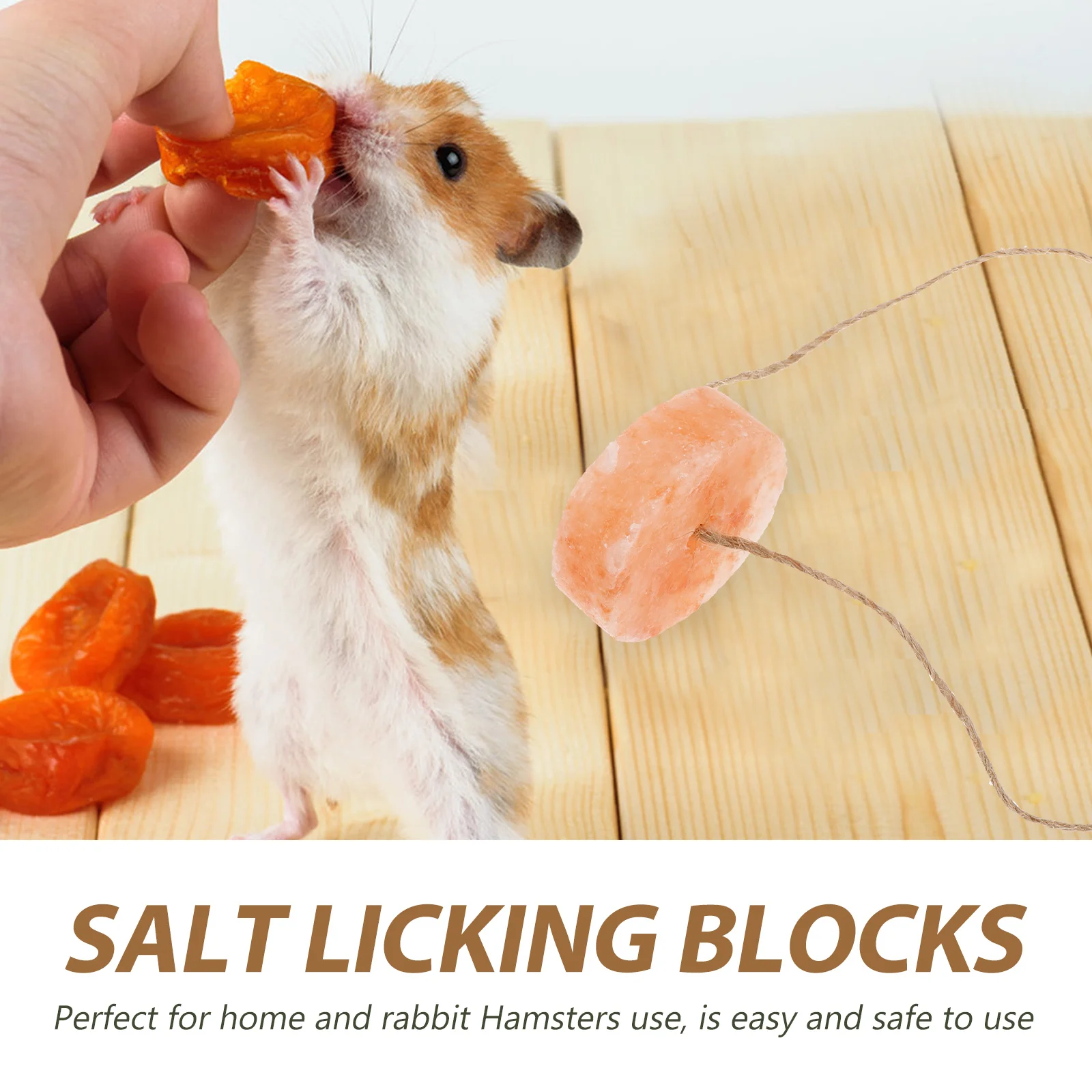 

Rabbit Salt Licking Brick Natural Mineral Block for Hamster Rat Small Pets Safe Healthy Chewing Treat with Hole Hanging Use