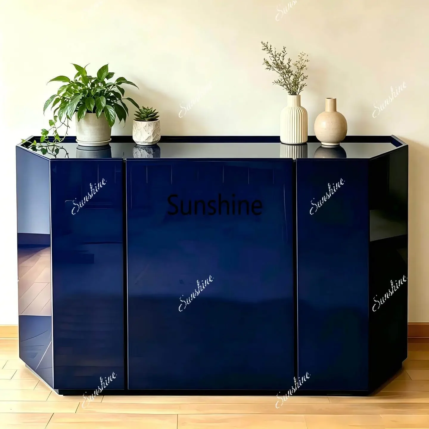 Italian paint side cabinet solid wood multi-layer porch cabinet multi-functional lockerTJ