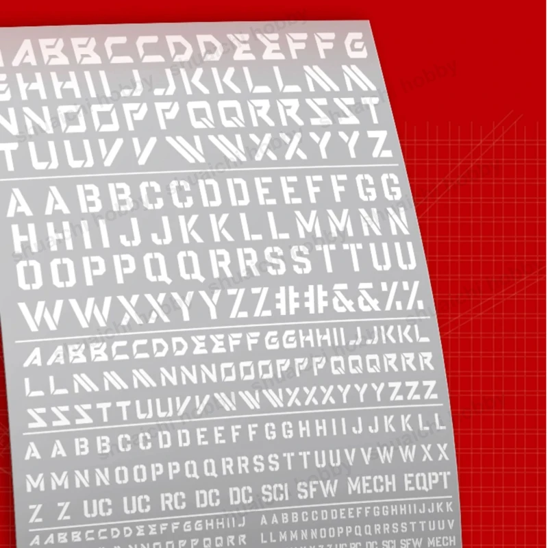 1PCS English Character Water Transfer Decals Waterslide Sticker Optional Fluorescent for DIY Model Parts Detailing Decoration