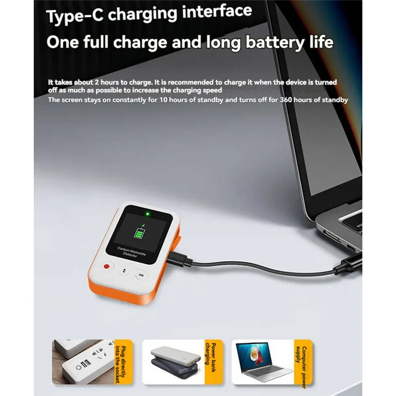 B44C Carbon Monoxide Detector Portable CO Concentration Detection Carbon Dioxide Monoxide Detector With Alarm