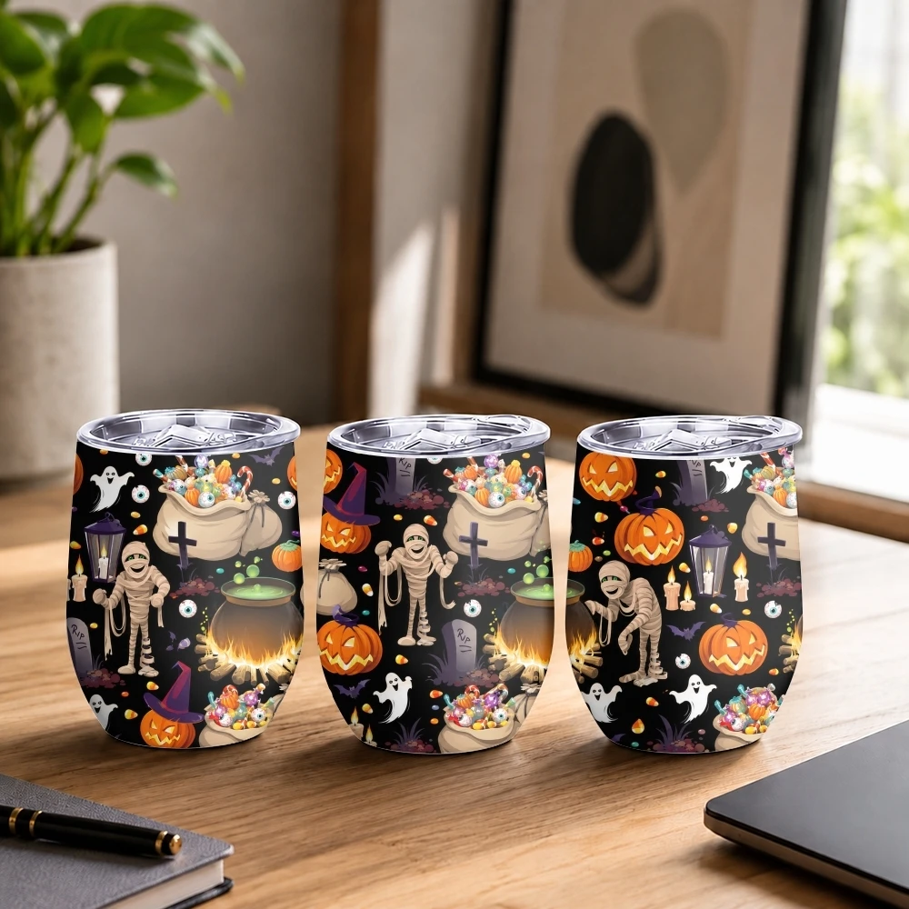 Spooky Candy Potion Vacuum Flasks 12oz Insulated Stainless Steel Mug with Lid Double Wall Vacuum Hot Cold Drink Cup